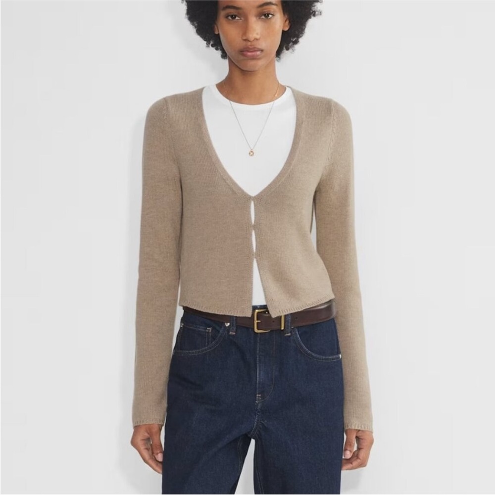 Aritzia Beige Cardigan Sweater